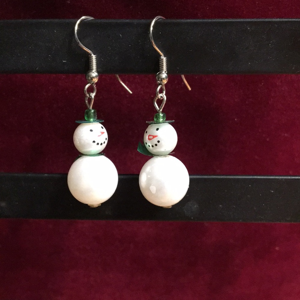 Snowman‎ Hook Earrings